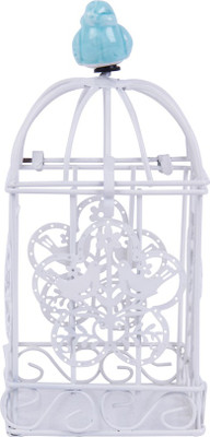 

Chumbak Floral Bird Cage Iron 1 - Cup Tealight Holder(White, Pack of 1)