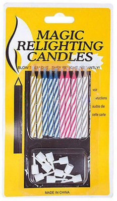 

Indigo Creatives Happy Birthday Magic Fun Self Relighting Candle set Candle(Multicolor, Pack of 1)