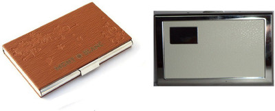 

Roccia Indiano unisex 10 Card Holder(Set of 2, Brown, White, Silver)