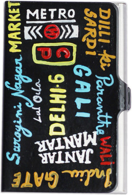 

LazyBrats hand painted steel card holder 24 Card Holder(Set of 1, Multicolor)
