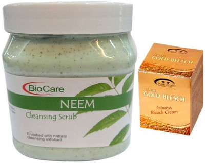 

Biocare Neem Cleansing Scrub 500 ML, Pink Root Golden Bleach(Set of 2)