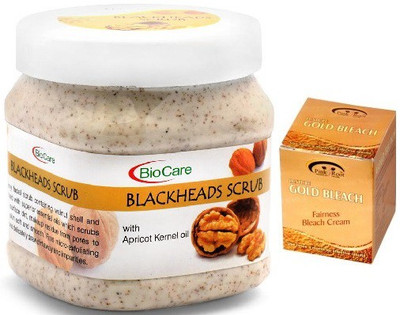 

Biocare Blackheads Scrub 500 ML, Pink Root Golden Bleach(Set of 2)