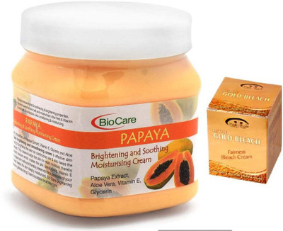 

Biocare Papaya Brightening & Soothing Moisturising Cream 500 ML, Pink Root Golden Bleach(Set of 2)