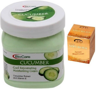 

Biocare Cucumber Cool Rejuvenating Moisturing Cream 500 ML, Pink Root Golden Bleach(Set of 2)