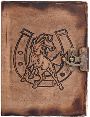 

Krashell A5 Notebook(Handmade Leather Emboss Notebook With Lock, Tan)