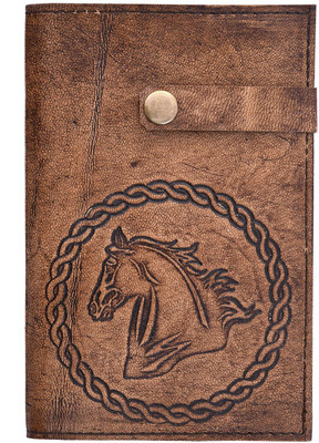 

Krashell A5 Notebook(Handmade Leather Emboss Notebook With Button, Tan)