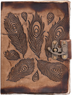 

Krashell Regular Notebook(Handmade Leather Emboss Notebook With Lock, Tan)