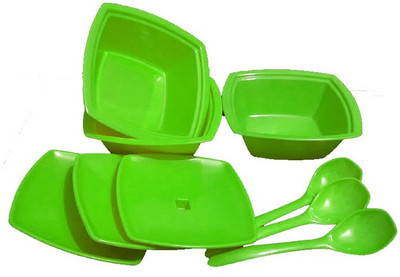

Roni Wares Melamine Green Serving Donga Set Of 9 Pack of 9 Dinner Set(Melamine)