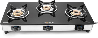 Ideale Chrome Stainless Steel Manual Gas Stove(3 Burners)