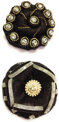 

Haveream Combo of 2 studded juda Bun(Black)