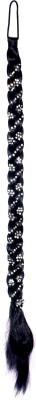 

Daiku Shinny Thick Long Black beaded Artificial Braid for Women / Girls Hair Extension
