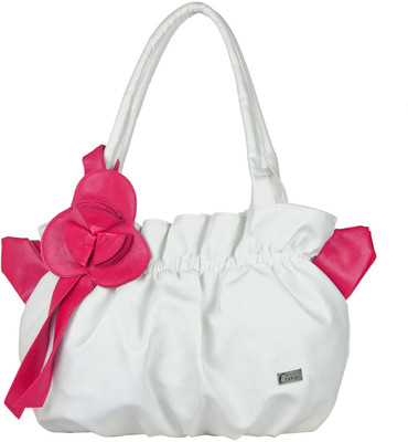 

JG Shoppe Hand-held Bag(White, Pink), Pink;white