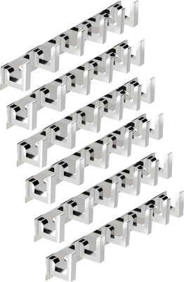 DOCOSS Pack Of 6-Classic Glossy 6 Pin Cloth Hanger Bathroom Wall Door Hooks For Hanging keys,Clothes Holder Hook Rail 6(Pack of 6)