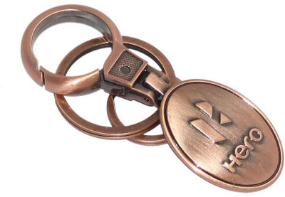 

Aura Imported Heavy Metal Double Rings Hero Bikes Key Chain