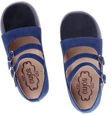 

Cujos Girls Buckle Flats(Blue