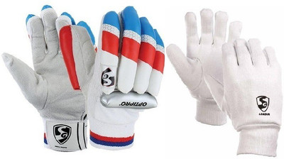 

SG Combo of two, one pair of 'Optipro' (Traditional) Batting Gloves and one pair of 'League' Inner Gloves (Men's) (Color On Availability)- Cricket Kit