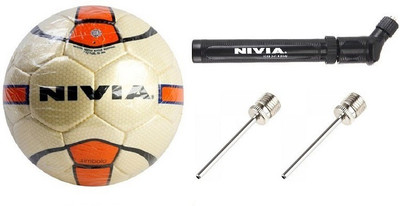 

Nivia Combo Of Three, One Simbolo Football, One Ball Pump and Two Needles- Football Kit