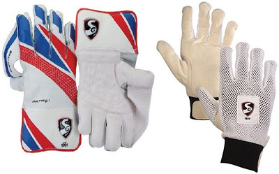 

SG Combo of two, one pair of 'Super Club' Wicket Keeping Gloves and one pair of 'Test' Inner Gloves (Men's) (Color On Availability)- Cricket Kit
