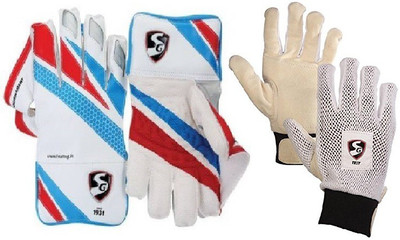 

SG Combo of two, one pair of 'Tournament' Wicket Keeping Gloves and one pair of 'Test' Inner Gloves (Men's) (Color On Availability)- Cricket Kit