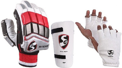 

SG Combo of three, One Pair 'Excelite' (Lightweight) Batting Gloves One 'Test' Elbow Guard And One Pair 'Campus' Inner Gloves (Men's) (Color On Availability)- Cricket Kit