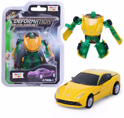 

play play Action Robot Mode Changeable Toy Convert Into Car For Kids (Yellow, Green)(Yellow, Green)