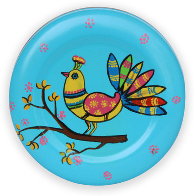

LazyBrats Blue Stainless-Steel Dabbi / Lunch Box Hand Painted – Colourful Bird Design For Children 1 Containers Lunch Box(250 ml)