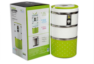 

SELECTION homio 3 layer 3 Containers Lunch Box(1230 ml), Green