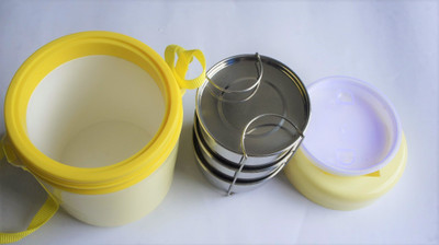 

The Kitchen Queen Hot King Insulated (Yellow) 3 Containers Lunch Box(600 ml)