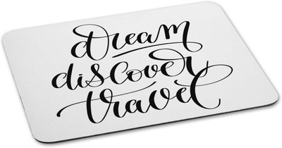 

100yellow Mouse pad | dream discover travel Quote Printed Mouse Pad Designer High Quality Anti Skid Mouse Pad For Desktop and Laptop Computer-White Mousepad(Multicolor)