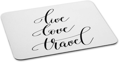 

100yellow Mouse pad | live love travel Quote Printed Mouse Pad Designer High Quality Anti Skid Mouse Pad For Desktop and Laptop Computer-White Mousepad(Multicolor)