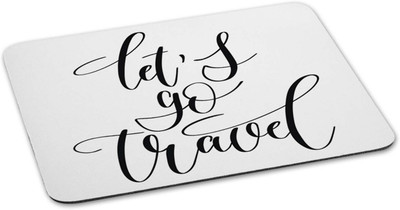 

100yellow Mouse pad | let’s go travel Quote Printed Mouse Pad Designer High Quality Anti Skid Mouse Pad For Desktop and Laptop Computer-White Mousepad(Multicolor)