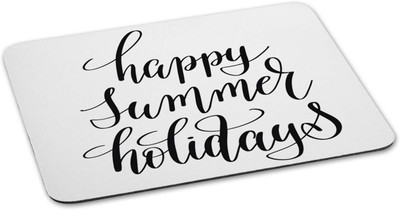 

100yellow Mouse pad | happy summer holidays Quote Printed Mouse Pad Designer High Quality Anti Skid Mouse Pad For Desktop and Laptop Computer-White Mousepad(Multicolor)