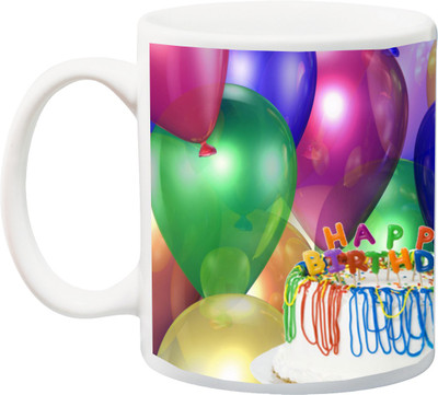 

ME&YOU Gift for Father Mother Husband Wife Brother Sister Uncle Ant Friends On Birthday; Birthday Cake (IZ17PKMU-191) Printed Ceramic Mug(325 ml), White