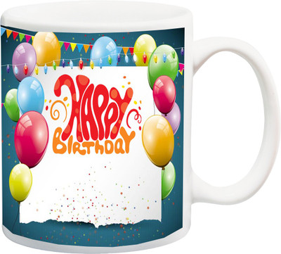 

ME&YOU Gift for Father Mother Husband Wife Brother Sister Uncle Ant Friends On Birthday; Happy Birthday (IZ17PKMU-195) Printed Ceramic Mug(325 ml), White