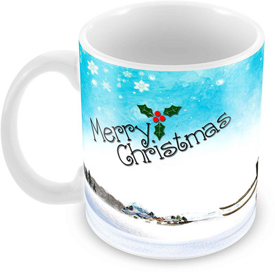 

Tuelip Design Merry Christmas and New Year Printed Tea and Coffee 350 ml Ceramic Mug(350 ml), Multicolor