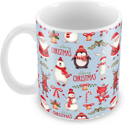 

Tuelip Printed Best Merry Christmas and New Year Tea and Coffee 350 ml Ceramic Mug(350 ml), Multicolor