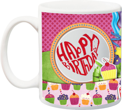 

ME&YOU Gift for Father Mother Husband Wife Brother Sister Uncle Ant Friends On Birthday; Happy Birthday (IZ17PKMU-209) Printed Ceramic Mug(325 ml), White