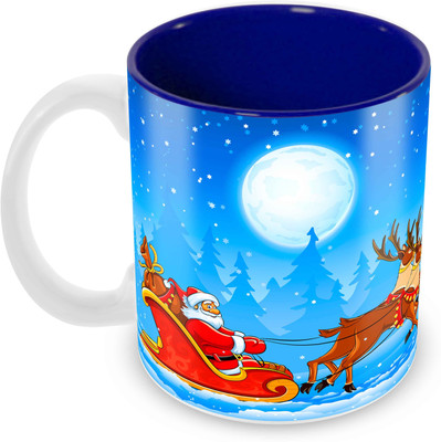 

Tuelip Printed For Kids Merry Christmas and New Year Tea and Coffee 350 ml Ceramic Mug(350 ml), Multicolor