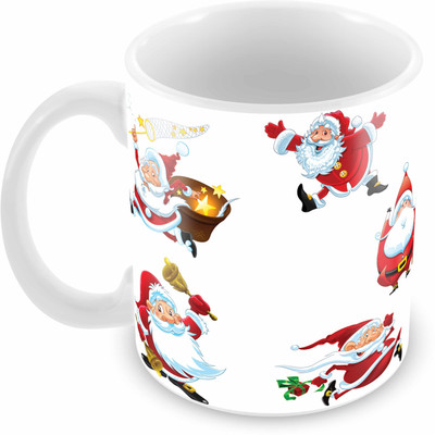 

Tuelip Beautiful Printing of Merry Christmas and New Year Tea and Coffee 350 ml Ceramic Mug(350 ml), Multicolor