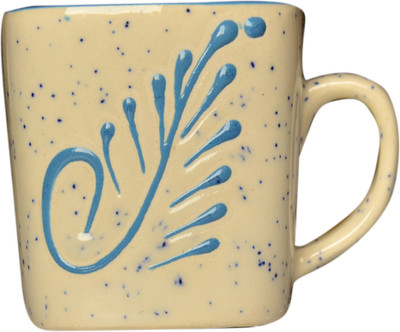 Zuricara Blue cup Ceramic Mug(60 ml, Pack of 6), Multicolor