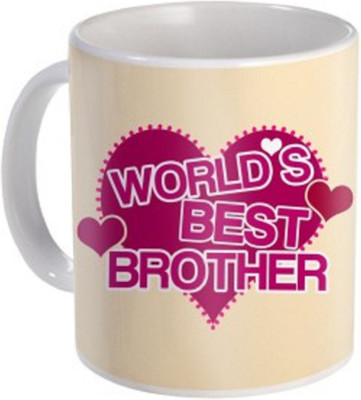 

ME&YOU Gift for Brother Bro Bhai on Bhaidooj Raksha Bandhan Birthday Anniversary; World's Best Brother Printed Ceramic Mug(325 ml), White