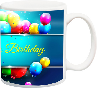 

ME&YOU Gift for Father Mother Husband Wife Brother Sister Uncle Ant Friends On Birthday; Happy Birthday (IZ17PKMU-190) Printed Ceramic Mug(325 ml), White