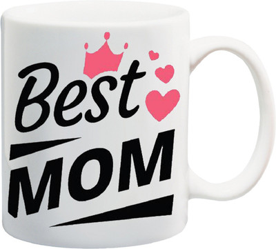 

ME&YOU Gift for Mother Mom Mummy On Mother’s Day; Best Mom Printed Ceramic Mug(325 ml), White