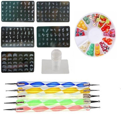 

Royalkart Nail Art Stamping Kit With Silicone Stamper & Dotting Tool(Multicolor)