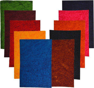 

Paraspapermart A4 Handmade Paper Unruled A4 Craft paper(Set of 10, Multicolor)