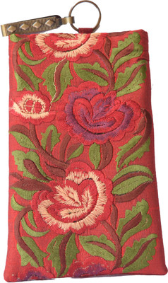

Mahadev Exports Fully Embroidered Mobile Cover with Hook Mobile Pouch(Maroon)
