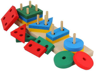 

TALKING GANESHA Wooden Geometric Shape Sorter Puzzle (multicolor)(16 Pieces)