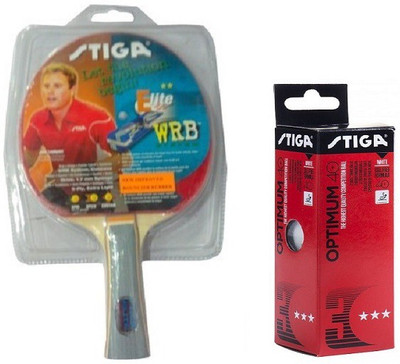 

Stiga Combo of Two , One ELITE Table Tennis Racquet and One Optimum 40 + Ping Pong Ball set (pack of 3)- Multicolor Table Tennis Racquet(80 g)