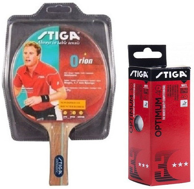 

Stiga Combo of Two , One Orion Table Tennis Racquet and One OPTIMUM 40+ Ping Pong Ball- Multicolor Table Tennis Racquet(80 g)