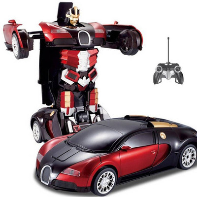 

VShine 24 GHZ Remote Controller Transformer Car - One Touch Deform Autobot - Bugatti Gold Edition (Red)…(Red)